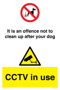 CV7377: It is an offence not to clean up after your dog. CCTV in use