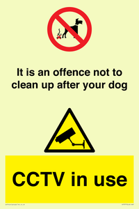 CV7377: It is an offence not to clean up after your dog. CCTV in use