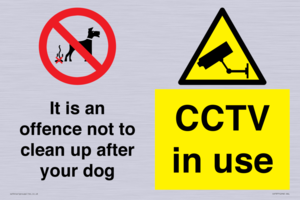 CV7377: It is an offence not to clean up after your dog. CCTV in use