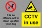 CV7377: It is an offence not to clean up after your dog. CCTV in use