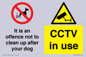 CV7377: It is an offence not to clean up after your dog. CCTV in use