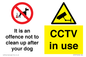 CV7377: It is an offence not to clean up after your dog. CCTV in use