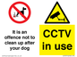 CV7377: It is an offence not to clean up after your dog. CCTV in use