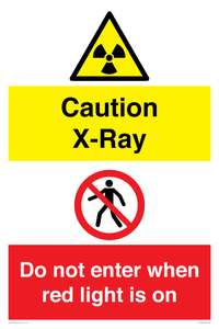 CV7386: Caution X-Ray. Do not enter when red light is on