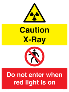 CV7386: Caution X-Ray. Do not enter when red light is on