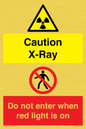 CV7386: Caution X-Ray. Do not enter when red light is on