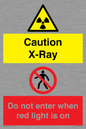 CV7386: Caution X-Ray. Do not enter when red light is on