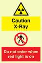 CV7386: Caution X-Ray. Do not enter when red light is on