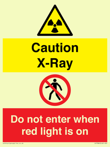 CV7386: Caution X-Ray. Do not enter when red light is on
