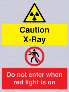 CV7386: Caution X-Ray. Do not enter when red light is on