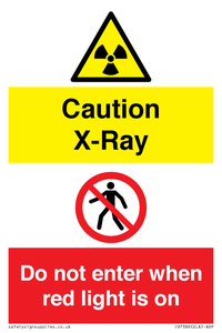 CV7386: Caution X-Ray. Do not enter when red light is on