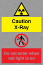 CV7386: Caution X-Ray. Do not enter when red light is on