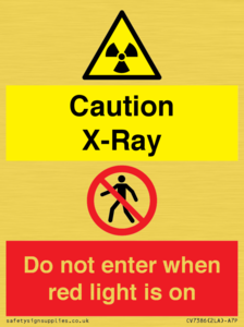 CV7386: Caution X-Ray. Do not enter when red light is on