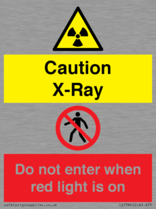 CV7386: Caution X-Ray. Do not enter when red light is on