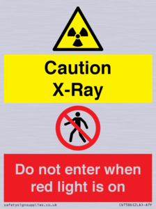 CV7386: Caution X-Ray. Do not enter when red light is on