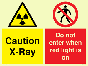 CV7386: Caution X-Ray. Do not enter when red light is on