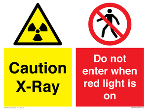 CV7386: Caution X-Ray. Do not enter when red light is on