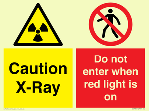 CV7386: Caution X-Ray. Do not enter when red light is on