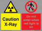 CV7386: Caution X-Ray. Do not enter when red light is on