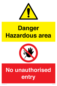 CV7896: Danger Hazardous area No unauthorsied entry
