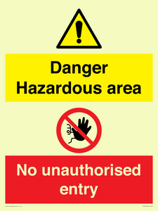 CV7896: Danger Hazardous area No unauthorsied entry