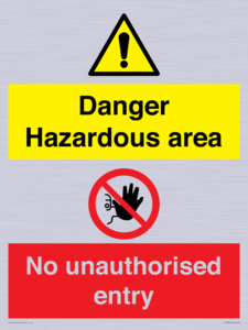 CV7896: Danger Hazardous area No unauthorsied entry