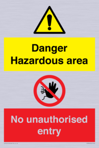 CV7896: Danger Hazardous area No unauthorsied entry