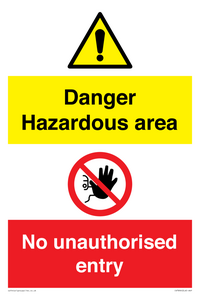 CV7896: Danger Hazardous area No unauthorsied entry