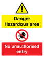 CV7896: Danger Hazardous area No unauthorsied entry