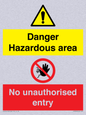 CV7896: Danger Hazardous area No unauthorsied entry