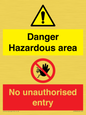 CV7896: Danger Hazardous area No unauthorsied entry