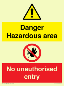 CV7896: Danger Hazardous area No unauthorsied entry