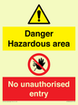 CV7896: Danger Hazardous area No unauthorsied entry