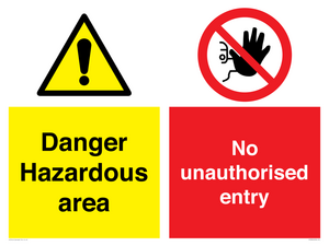CV7896: Danger Hazardous area No unauthorsied entry