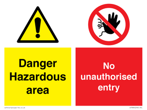 CV7896: Danger Hazardous area No unauthorsied entry