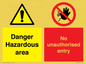 CV7896: Danger Hazardous area No unauthorsied entry