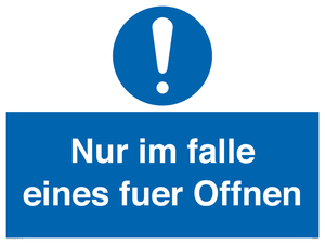 (DE)MA5724: Nur im falle eines fuer Offnen
