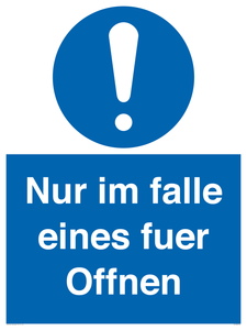 (DE)MA5724: Nur im falle eines fuer Offnen