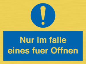 (DE)MA5724: Nur im falle eines fuer Offnen