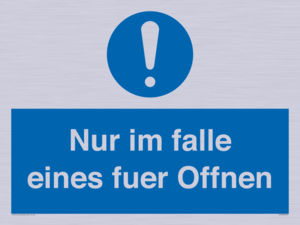 (DE)MA5724: Nur im falle eines fuer Offnen