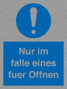 (DE)MA5724: Nur im falle eines fuer Offnen