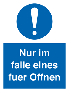 (DE)MA5724: Nur im falle eines fuer Offnen