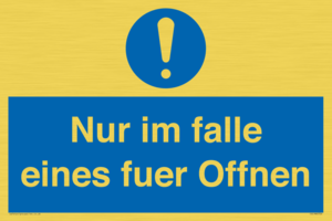 (DE)MA5724: Nur im falle eines fuer Offnen