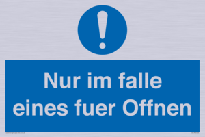 (DE)MA5724: Nur im falle eines fuer Offnen
