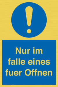 (DE)MA5724: Nur im falle eines fuer Offnen