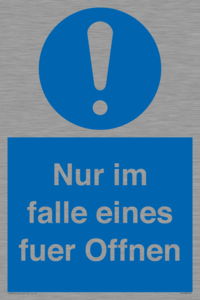 (DE)MA5724: Nur im falle eines fuer Offnen