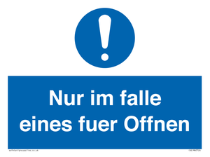 (DE)MA5724: Nur im falle eines fuer Offnen