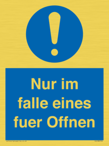(DE)MA5724: Nur im falle eines fuer Offnen
