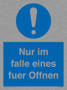 (DE)MA5724: Nur im falle eines fuer Offnen