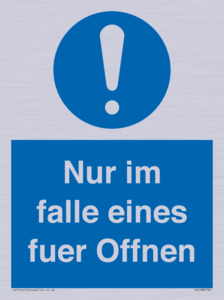 (DE)MA5724: Nur im falle eines fuer Offnen